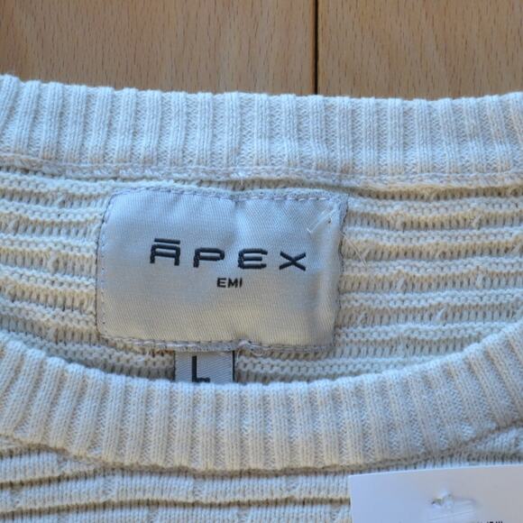 NWT Vintage Apex 90s Sweatshirt Waffle Crewneck Size L Palm Beach - Picture 5 of 6